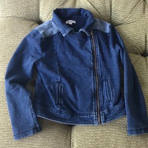 Splendid girl denim jean jacket zip size 5/6 small